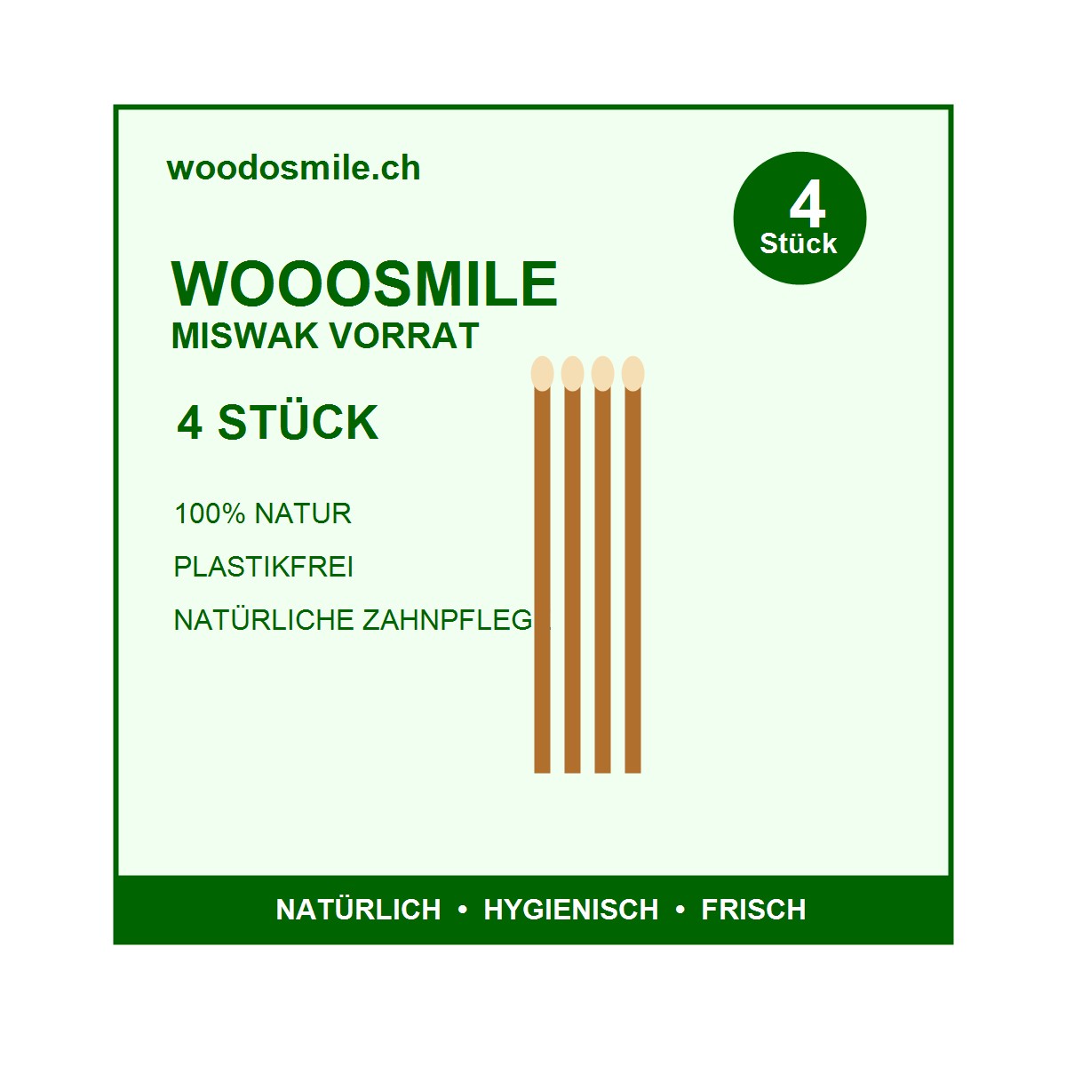 Wooosmile Miswak Vorrat - 4 Stück